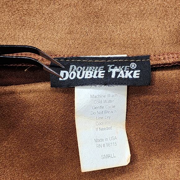 NEW Double Take Skirt Womens S Brown Sueded High Waist Ponte Knit Pull On Pencil - Picture 4 of 8